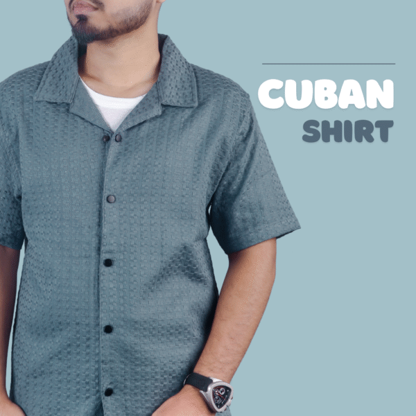 Cuban Shirt Marble Blue