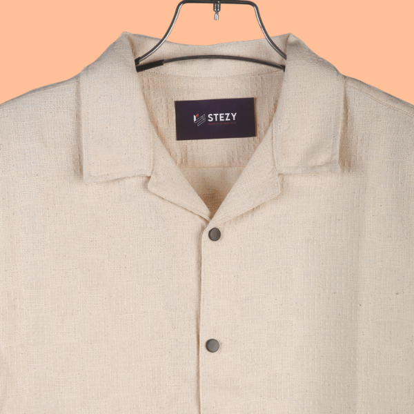 Cuban Shirt Light Beige - Image 3