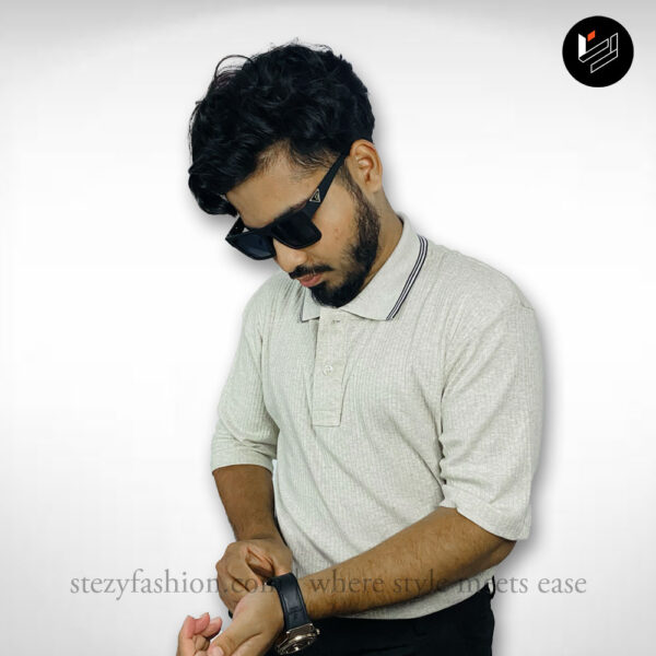 Rib Fabric Polo - Image 6